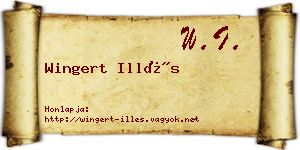 Wingert Illés névjegykártya